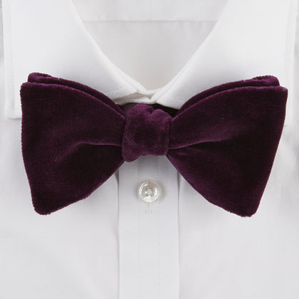 Purple Velvet Bow Tie Image 1