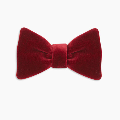Burgundy Velvet Bow Tie Image 4