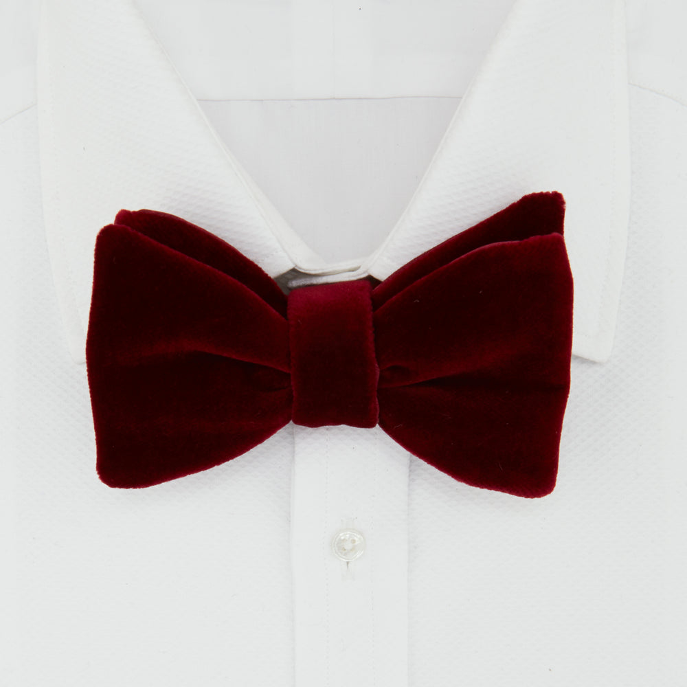 Burgundy Velvet Bow Tie