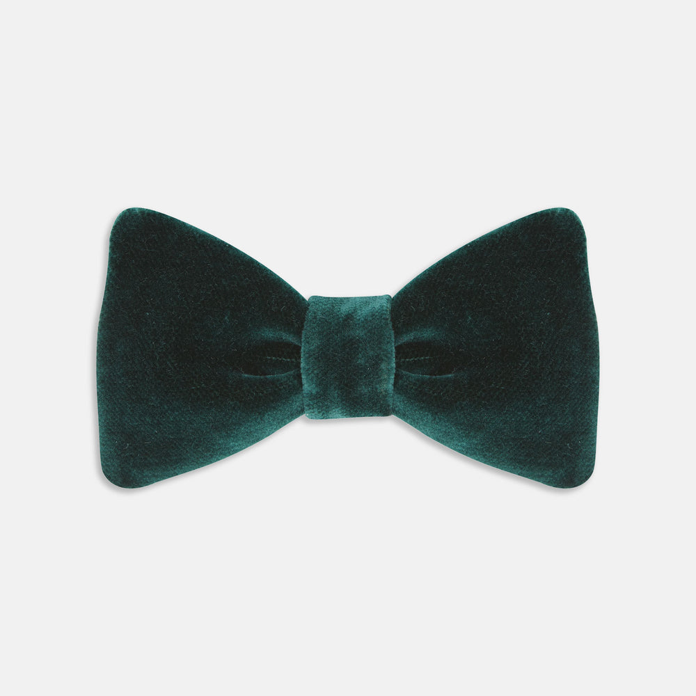 Green Velvet Bow Tie
