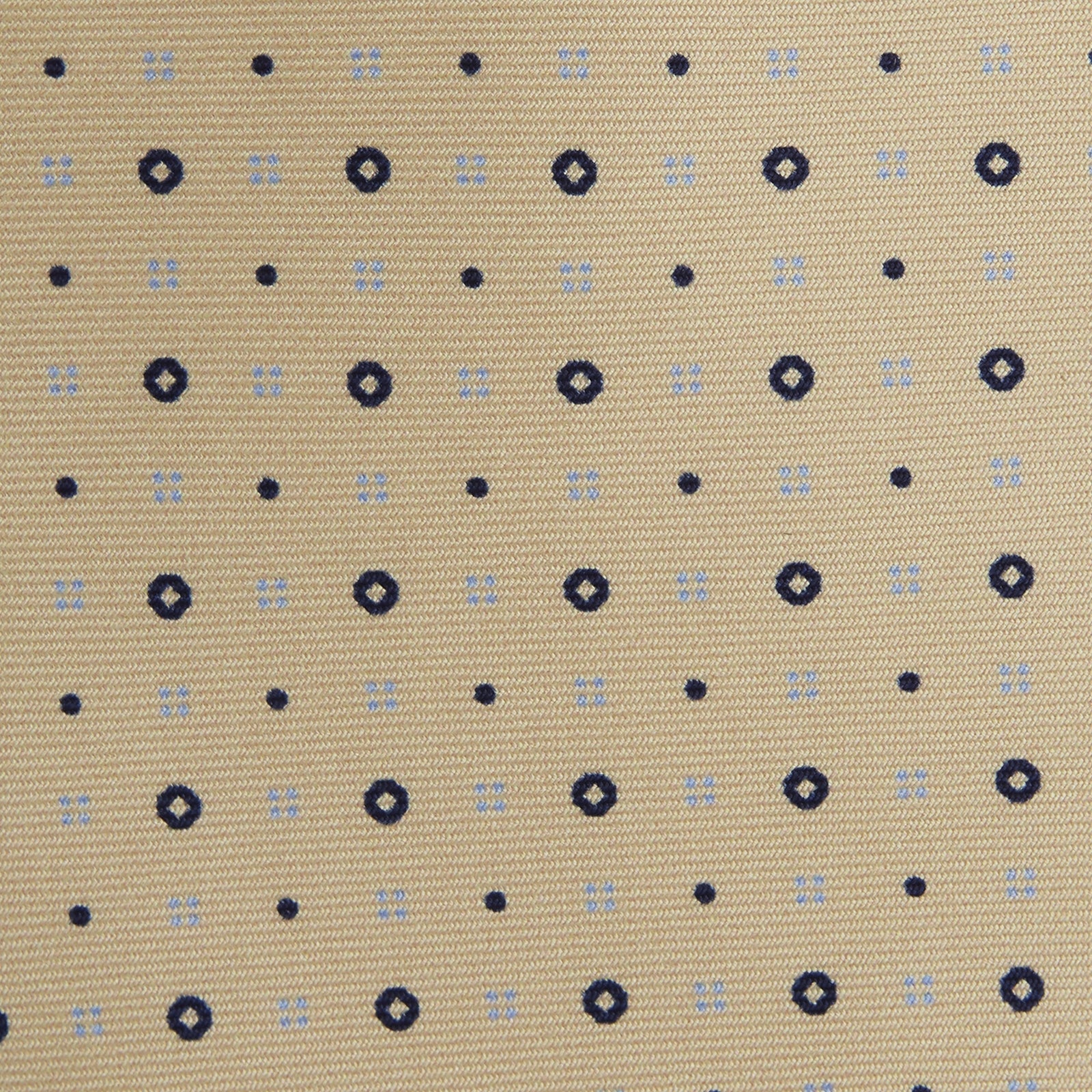 Yellow Cross Dots Printed Silk Tie