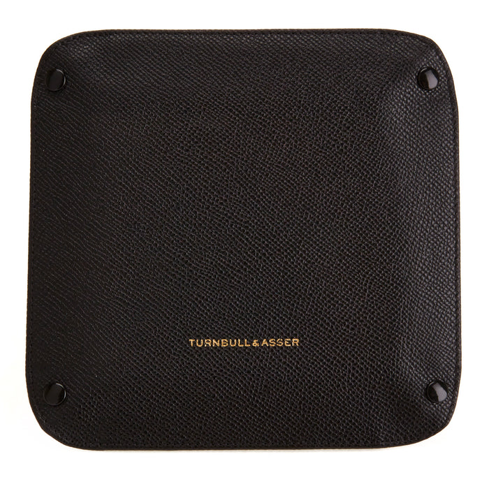 Black and Red Square Leather Travel Tray Image 1