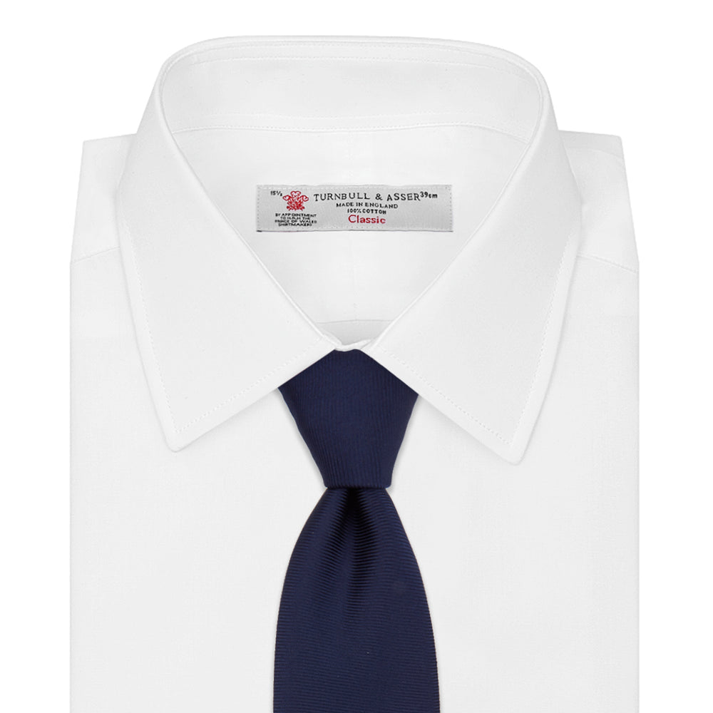 Navy Horizontal Twill Silk Tie