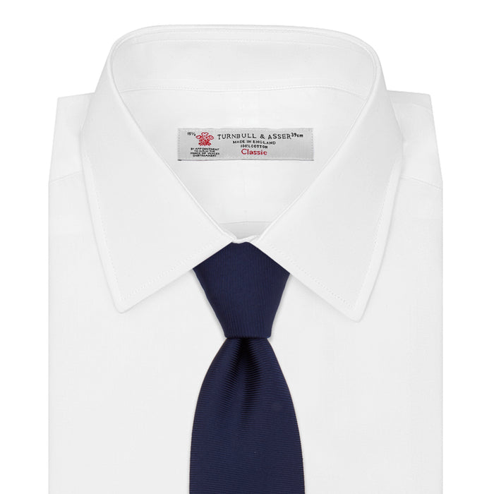 Navy Horizontal Twill Silk Tie Image 1