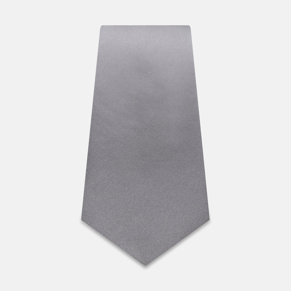 Grey Satin Silk Tie