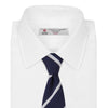 View 2 of product Seven-Fold Navy and White Blazer Stripe Repp Silk Tie