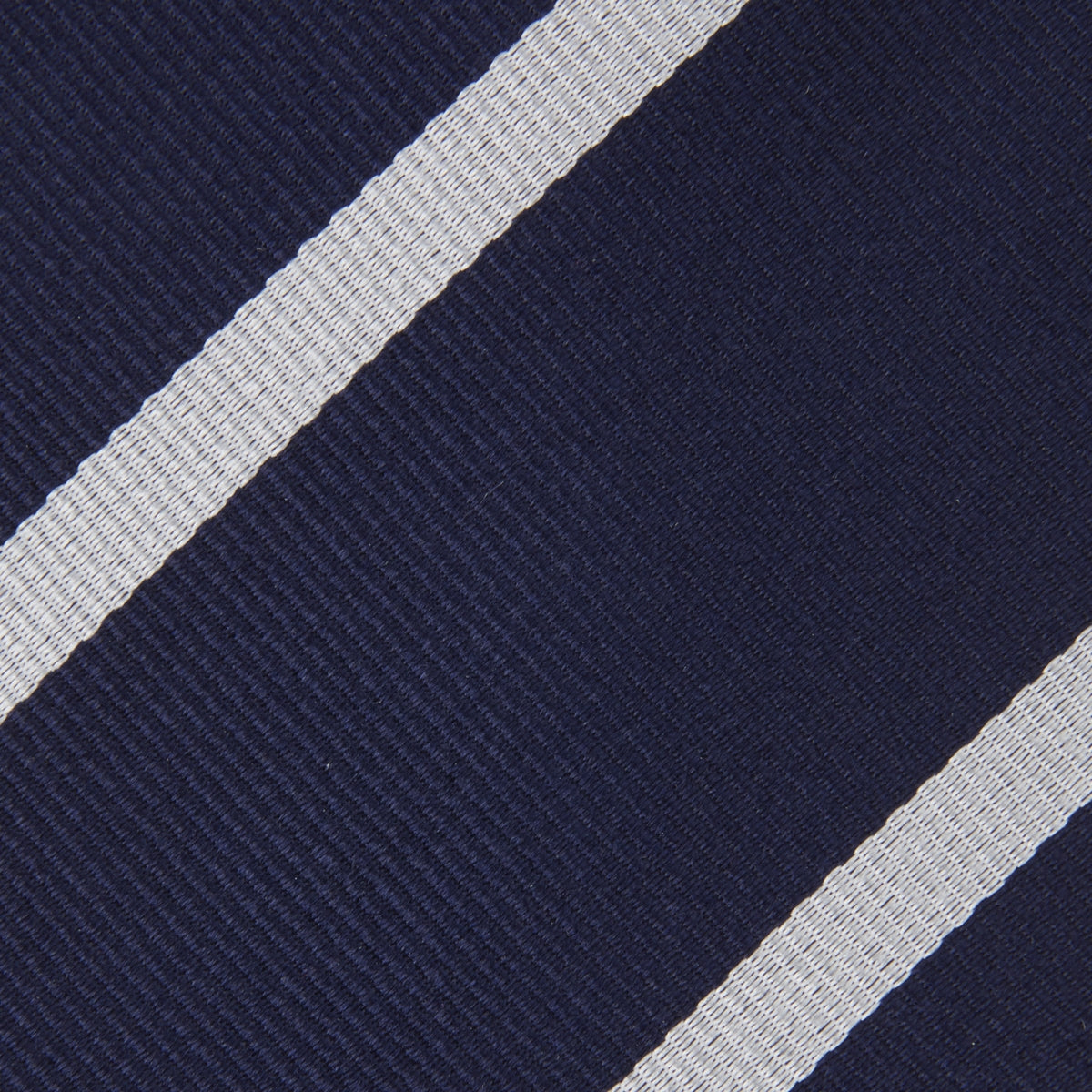 Seven-Fold Navy and White Blazer Stripe Repp Silk Tie