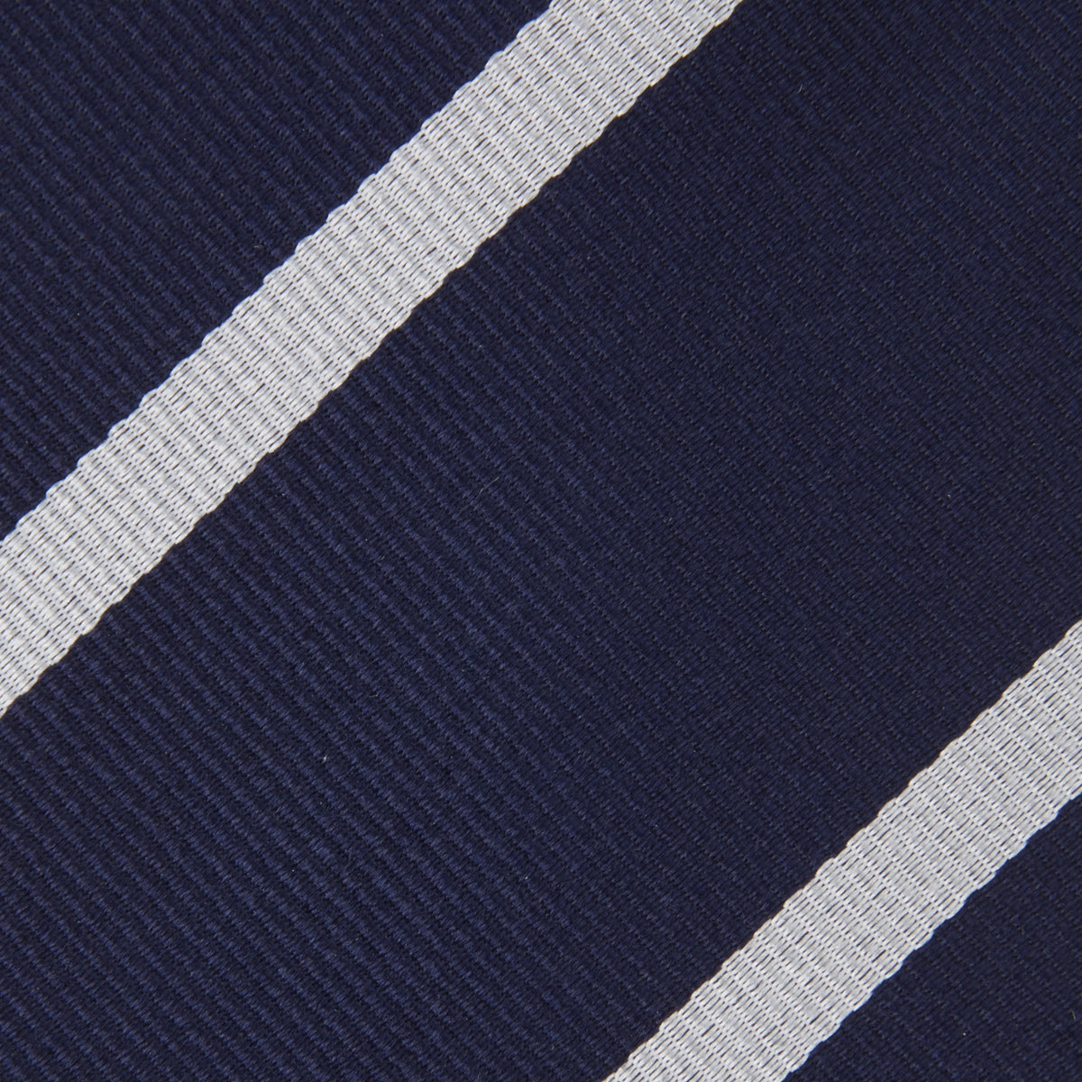 View 3 of product Seven-Fold Navy and White Blazer Stripe Repp Silk Tie