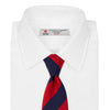 View 2 of product Navy and Red Block Stripe Repp Silk Tie