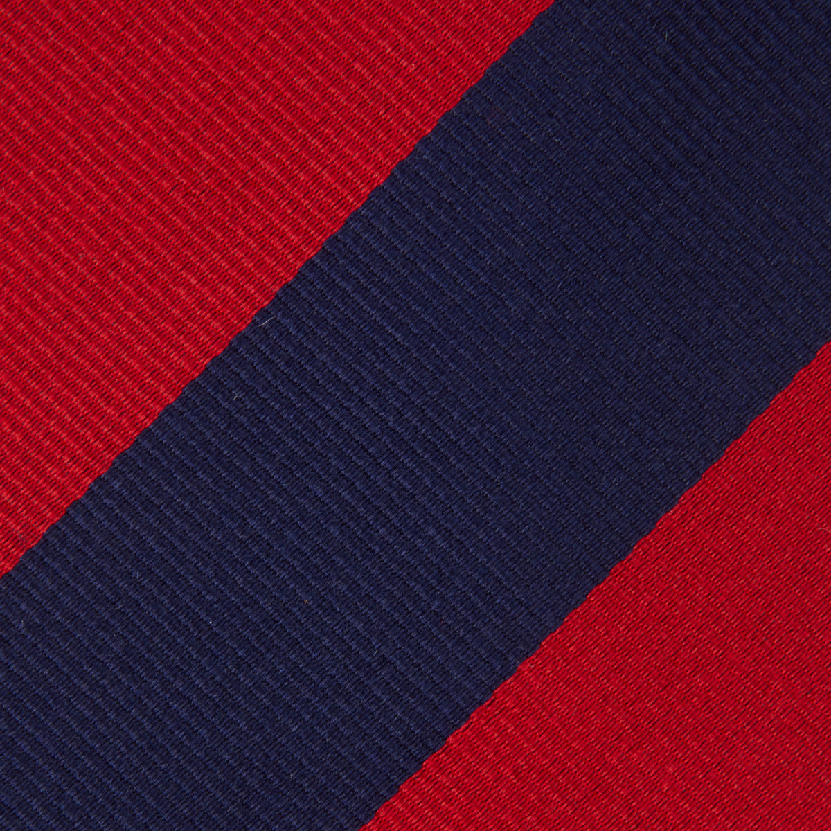 View 3 of product Navy and Red Block Stripe Repp Silk Tie