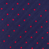 Slim Navy and Red Small Spot Herringbone Silk Tie