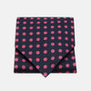 Navy and Pink Large Spot Silk Ascot Tie