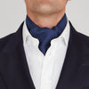 Dark Blue and White Mini Spot Silk Ascot Tie