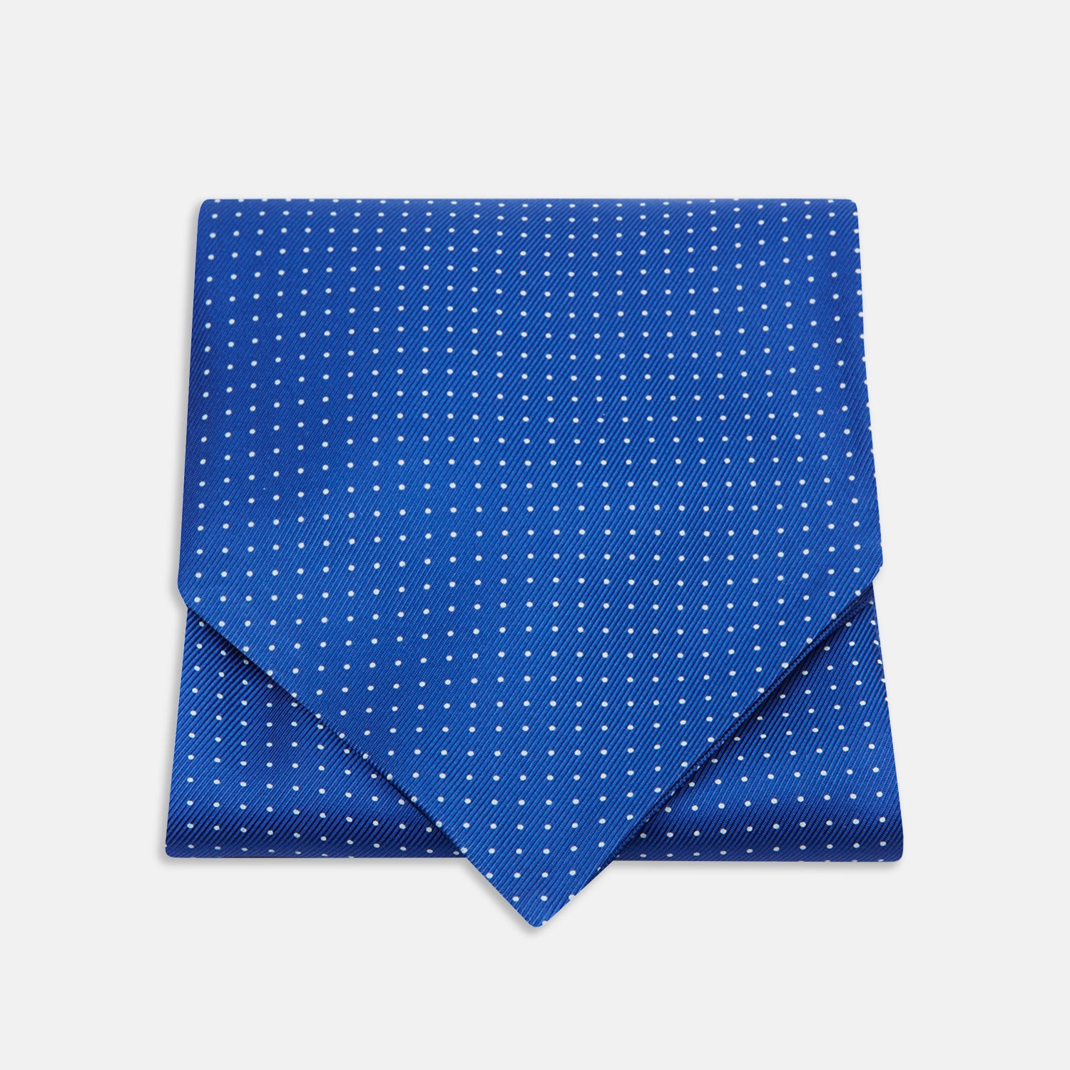 View 1 of product Royal Blue and White Small Spot Silk Ascot Tie