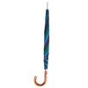 Blue and Green Umbrella with Chestnut Crook