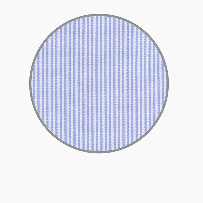 Blue Fine Bengal Stripe Sea Island Quality Cotton Fabric Image 2